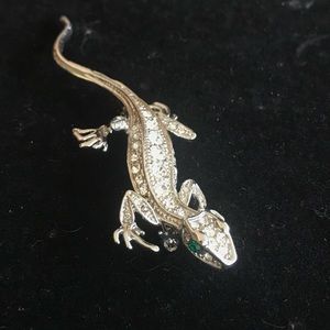 Vintage lizard brooch